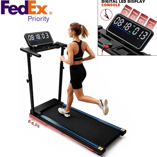 Portable treadmill with handle - with,