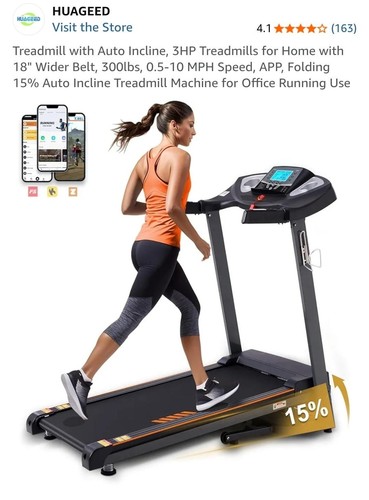 Treadmill auto incline used - w/,